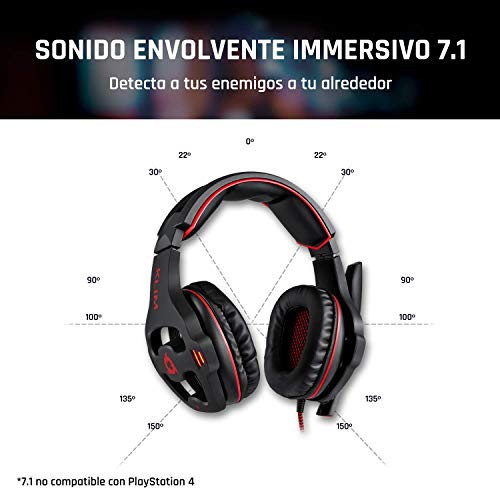 KLIM Mantis - Cascos gaming con micrófono - Auriculares USB para PC, PS4, PS5, Nintendo Switch, Mac + Sonido envolvente 7.1 con cancelación de ruido pasiva + Cascos PS5 + NUEVOS 2021