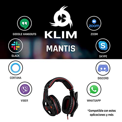 KLIM Mantis - Cascos gaming con micrófono - Auriculares USB para PC, PS4, PS5, Nintendo Switch, Mac + Sonido envolvente 7.1 con cancelación de ruido pasiva + Cascos PS5 + NUEVOS 2021