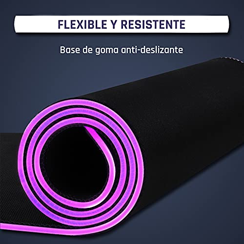 KLIM Supremacy - Alfombrilla de ratón RGB Extra Grande - Nueva 2021 - Superficie extendida (XL) - Tela de Alta precisión - Alfombrilla de ratón Muy Grande con Luces, USB - 786 x 300 x 3 mm