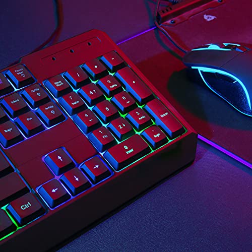 ⭐️KLIM™ Chroma - Teclado gaming ESPAÑOL + Teclado USB ligero, duradero, resistente al agua, ergonómico, silencioso + Teclado gamer con cable para PC PS4 Xbox One Mac + NUEVA VERSIÓN 2021 + Negro