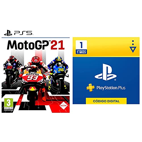 Koch Media MotoGP 21 PS5 ESP + Sony, PlayStation Plus Suscripción 1 Mes | PS5/PS4/PS3 | Código de descarga PSN Cuenta española