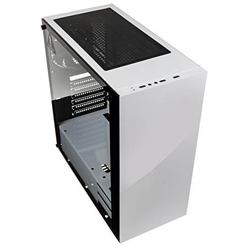 Kolink Stronghold Midi-Tower - Estuche para PC - Ventana Lateral de Vidrio Real - Blanco