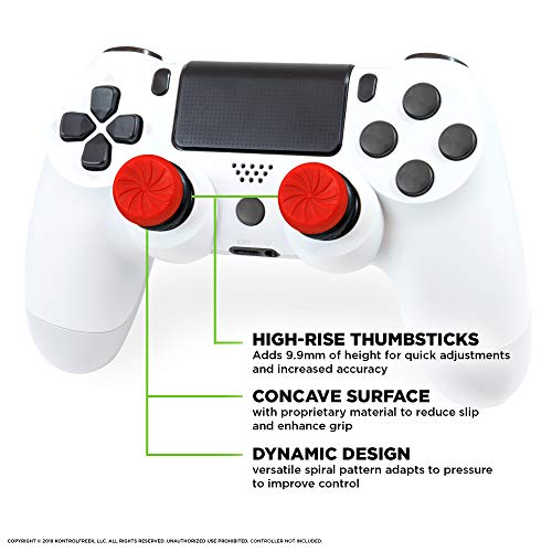 KontrolFreek FPS Freek Inferno para PlayStation 4 (PS4) y PlayStation 5 (PS5) | Performance Thumbsticks | 2 Alturas elevadas, cóncavo | Rojo