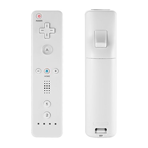 Kreema Mando a distancia de videojuegos blanco con funda de silicona + correa de muneca para consola de juegos Nintendo Wii