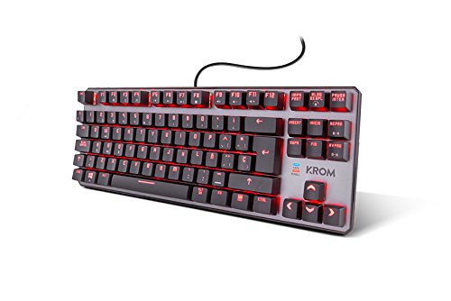 Krom Teclado Gaming Kernel TKL -NXKROMKRNLTKL - Teclado Mecanico, sin Teclado numerico, iluminacion LED RGB, silencioso, Layout Español