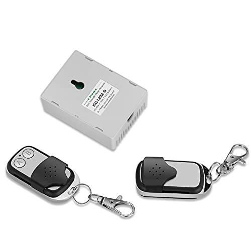 KTNNKG 2 Canales DC12V 433MHz Interruptor de Relé de Control Remoto con 2 Transmisores, 50m-100m Distancia de Trabajo, KG1202-B