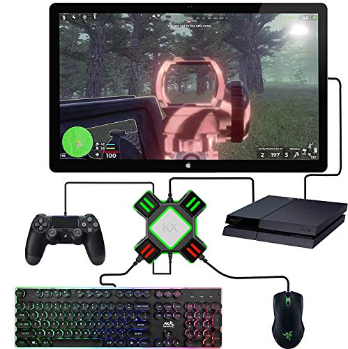 KX Mouse Keyboard Converter, Game Controller Adapter para USB 2.0 Mouse Adaptador de teclado ratón Compatible con PS4 / Xbox One/ Series X / Nintendo Switch / PS3