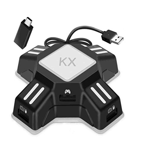 KX Mouse Keyboard Converter, Game Controller Adapter para USB 2.0 Mouse Adaptador de teclado ratón Compatible con PS4 / Xbox One/ Series X / Nintendo Switch / PS3