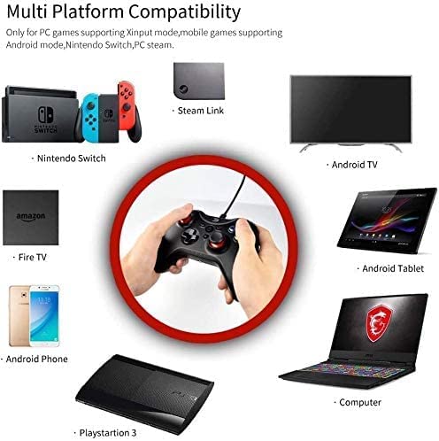 l b s Gamepad de mando con cable USB para juegos (Windows XP/7/8/8.1/10) y PlayStation 3 y Android y Steam- No es compatible con Xbox 360/One (color: predeterminado)