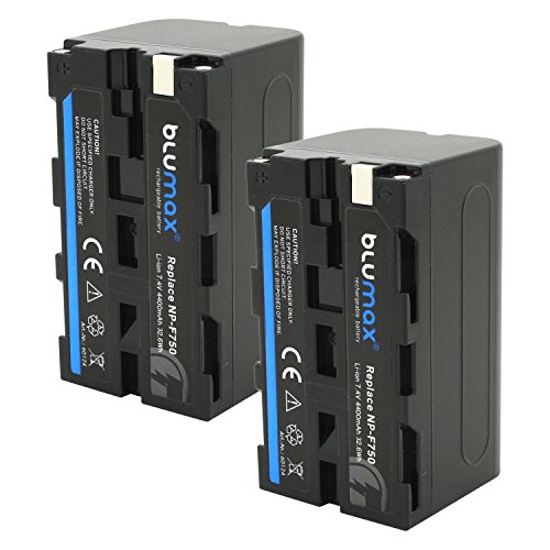 La batería Blumax 2X reemplaza a Sony NP-F750 / F550 / F970 / F960-4400mAh - también para Varios Flashes, Luces de Video, monitores de Campo