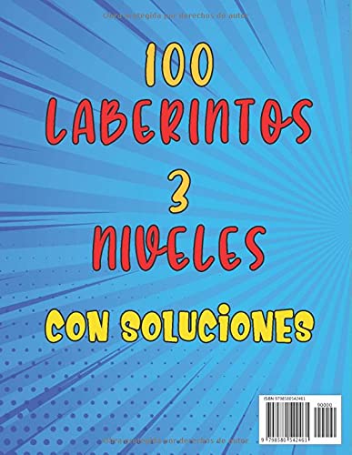 Laberintos Para Niños 10-12 Años: 100 Laberintos 3 niveles con Soluciones - libro de actividades 10-12 Anos - juegos de logica para niños - regalos para niños niñas chicos chicas