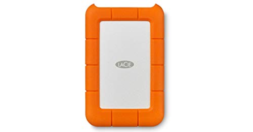 LaCie Rugged, USB-C, 5 TB, Disco duro externo, HDD portátil, USB 3.0, unidad resistente a caídas, golpes, polvo y lluvia, para Mac y PC, 2 años servicios Rescue ( STFR5000800)