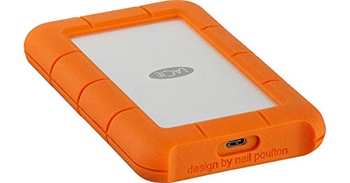 LaCie Rugged, USB-C, 5 TB, Disco duro externo, HDD portátil, USB 3.0, unidad resistente a caídas, golpes, polvo y lluvia, para Mac y PC, 2 años servicios Rescue ( STFR5000800)