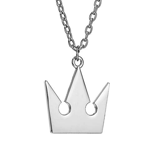 LACKINGONE Conjunto de 2 piezas de collar de corazones del reino, collar de cruz Roxas + collar de corona Sora