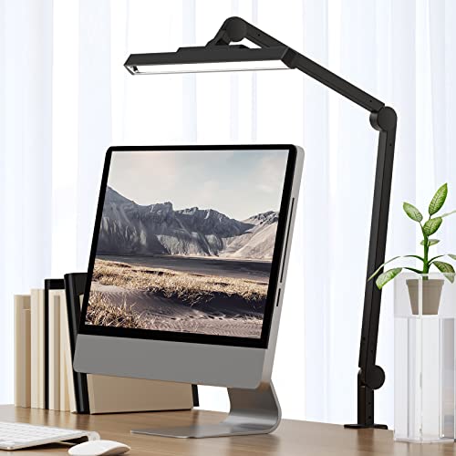 Lámpara Escritorio LED, Diseño de Protección Ocular Polarizada Lampara Estudio, 4 Modos de Color y 4 Niveles de Brillo Flexo LED Escritorio, Control Tactil Luz Escritorio Para Oficina Lectura Estudio