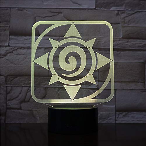 Lampara LED Blizzard Hearthstone Logo Cambia Color USB Luz nocturna y decoración