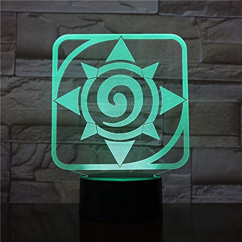 Lampara LED Blizzard Hearthstone Logo Cambia Color USB Luz nocturna y decoración