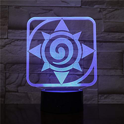 Lampara LED Blizzard Hearthstone Logo Cambia Color USB Luz nocturna y decoración