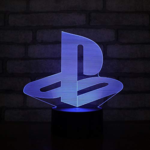 Lampara LED Playstation Logo Cambia Color USB Luz Nocturna