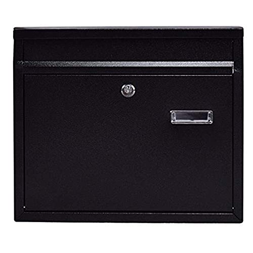 Large Lockable Mailbox Steel Wall Mounted Letterbox with Two Keys Outdoor Letter Mail Post Box 6YX83