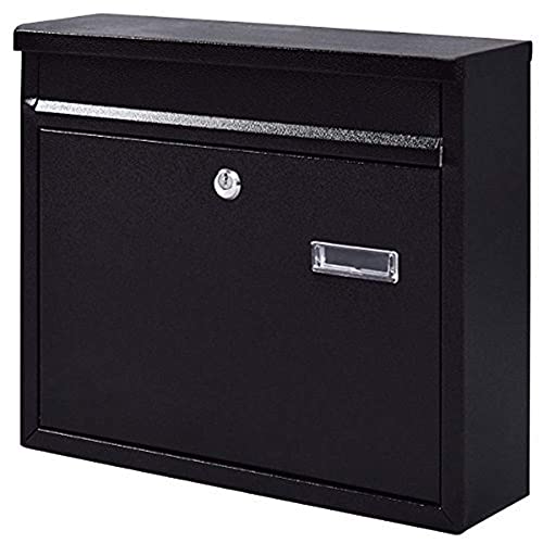 Large Lockable Mailbox Steel Wall Mounted Letterbox with Two Keys Outdoor Letter Mail Post Box 6YX83