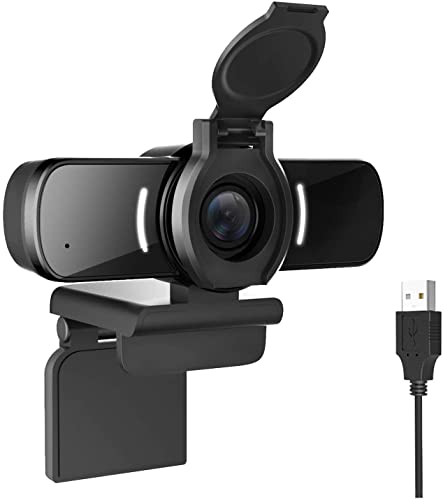 LarmTek Web Cámara con micrófono,Cámara para PC con Cubierta para Cámara Web,Cámara Web 1080p para Juegos de Transmisión en Vivo Durante Videoconferencias.