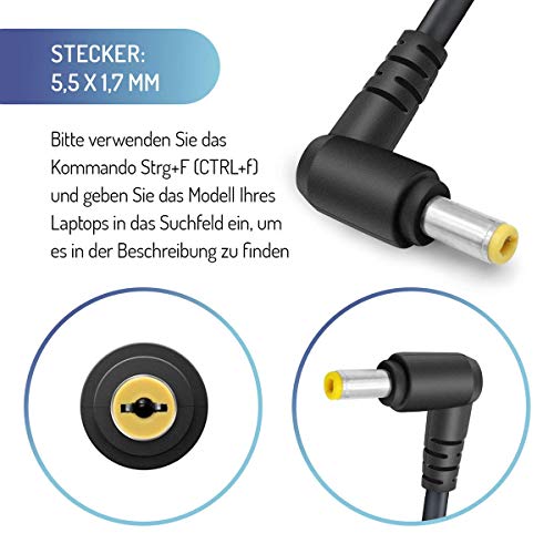 Lavolta 65W 45W Cargador - Conector 5.5 x 1.7mm - Adaptador para Acer Aspire 1 3 5 6 A315-51 E15 ES15 V5 E1-570G E1-571 E5-571 E5-571G E5-573 E5-573G 5315 5738 5750 Extensa 2510 TravelMate 5742 B113