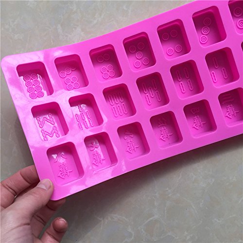 LC chino Mahjong E164 de silicona hecho a mano de jabón Moldes hielo Entramado para tartas Candy moldes para hacer tarta sartenes hecho a mano DIY Chocolate molde