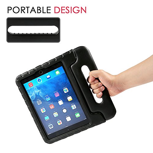 LEADSTAR Funda Para Nuevo iPad 9.7 2017 2018 Tableta Caso de Los Niños a Prueba de Golpes Luz Peso Mango Soporte Protección Cubierta para Apple iPad Air / iPad Air 2 / iPad 9,7 2017 2018 (Negro)