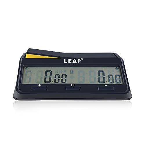 LEAP Reloj de Ajedrez Temporizador Digital Avanzado para Juego y Ajedrez Temporizador con Bonus & Retraso Cuenta Abajo Alarma