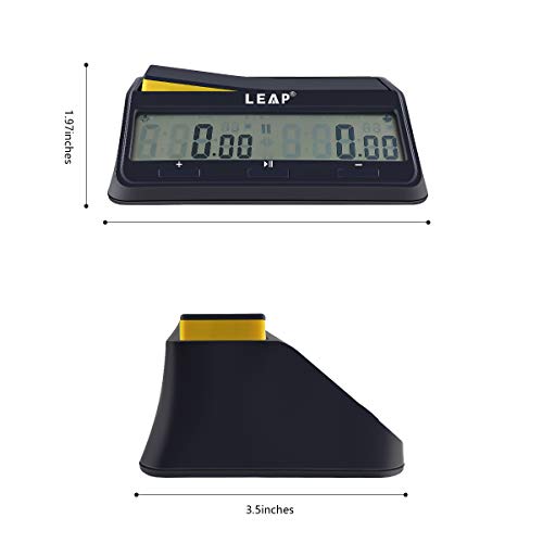 LEAP Reloj de Ajedrez Temporizador Digital Avanzado para Juego y Ajedrez Temporizador con Bonus & Retraso Cuenta Abajo Alarma