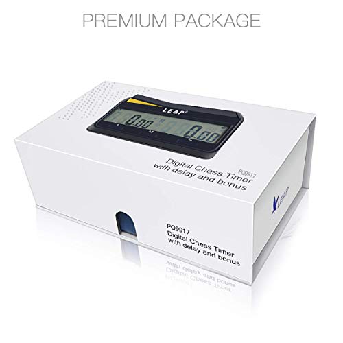 LEAP Reloj de Ajedrez Temporizador Digital Avanzado para Juego y Ajedrez Temporizador con Bonus & Retraso Cuenta Abajo Alarma