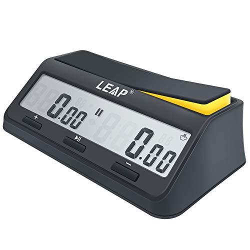 LEAP Reloj de Ajedrez Temporizador Digital Avanzado para Juego y Ajedrez Temporizador con Bonus & Retraso Cuenta Abajo Alarma