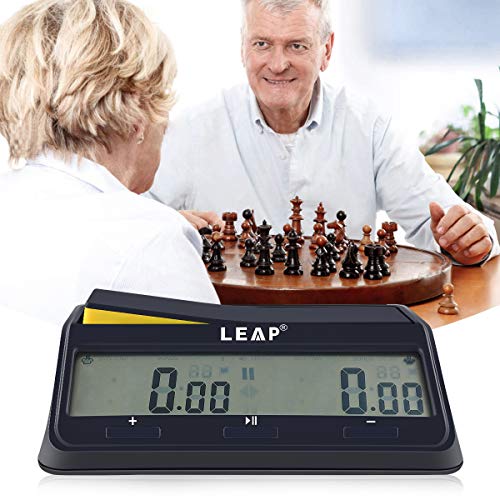 LEAP Reloj de Ajedrez Temporizador Digital Avanzado para Juego y Ajedrez Temporizador con Bonus & Retraso Cuenta Abajo Alarma
