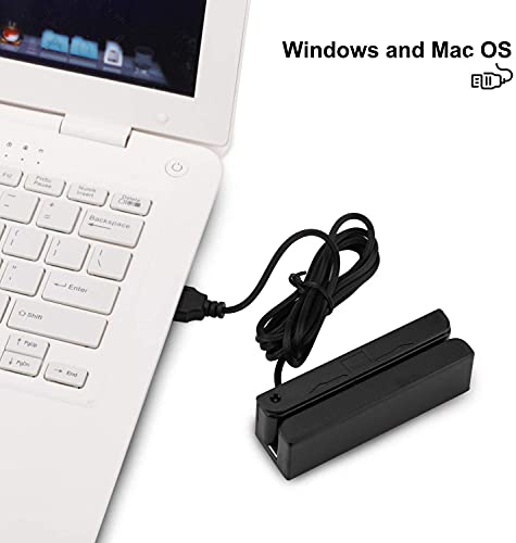 Lector de Tarjetas de Crédito USB MSR90, Tarjetas Magnéticas Deslizantes BIDIRECCIONALES, Punto de Venta Portátil de Mini Mudanzas con Pistas Triples