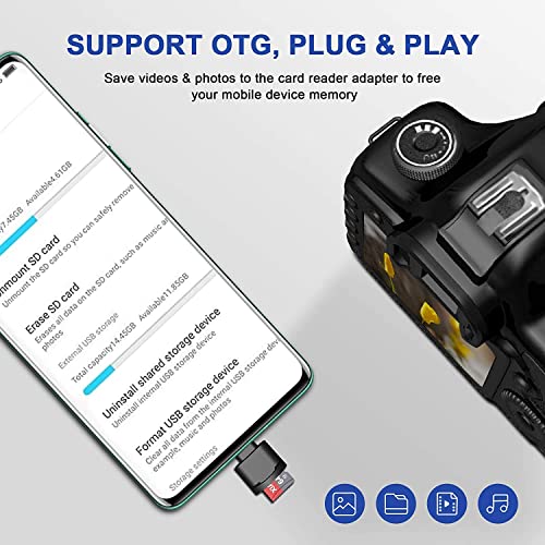 Lector de tarjetas Micro SD USB C, adaptador de tarjeta de memoria tipo C USB para Micro SD / microSDHC / microSDXC / lector de tarjetas de memoria