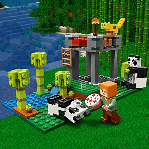 LEGO 21158 Minecraft El Criadero de Pandas Juguete de Construcción con Mini Figura y 2 Pandas y Ocelote para Niños +7 años