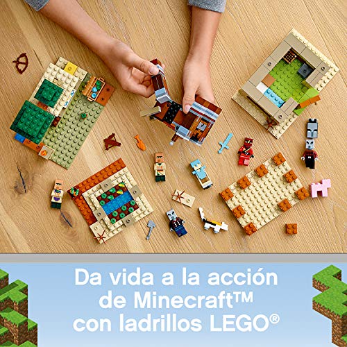 LEGO 21160 Minecraft La Invasión de los Illager, Juguete de Construcción para Niños 8 años Basado en el Videojuego