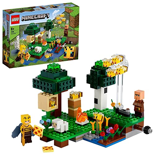 LEGO 21165 Minecraft La Granja de Abejas, Set de Construcción con Figuras de Apicultora y Oveja, Juguete para niños y niñas 8 años