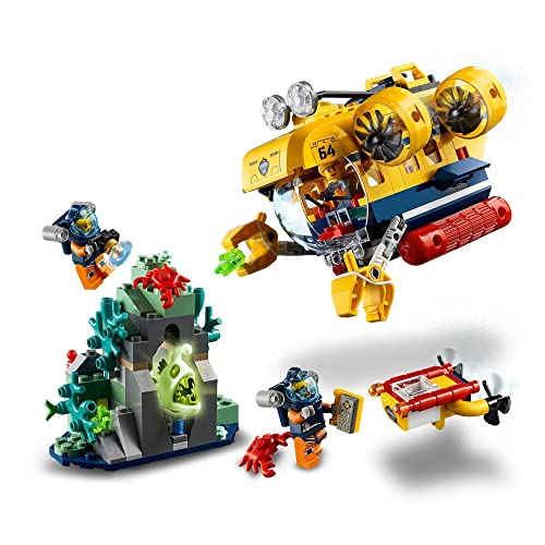 LEGO 60264 City Océano: Submarino de Exploración, Juguete de Construcción para Niños 5 Años con Figuras de Animales Marinos