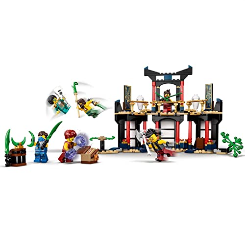 LEGO 71735 Ninjago Legacy Torneo de los Elementos Set de Construcción de Templo con Arena de Batalla y Mini Figura Dorada