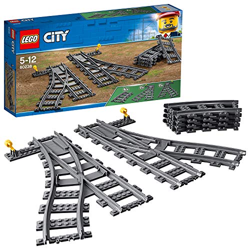 LEGO City Switch 60238 Kit de construcción de vías de Tren + Carriles City (60205), Juguetes Infantiles Juego de Construcción Vías