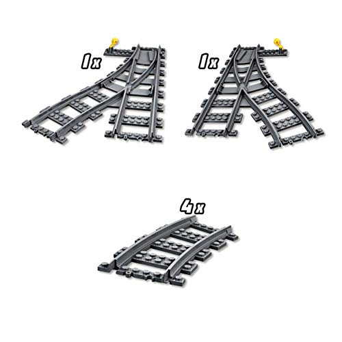 LEGO City Switch 60238 Kit de construcción de vías de Tren + Carriles City (60205), Juguetes Infantiles Juego de Construcción Vías