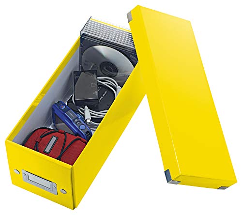 Leitz Caja para guardar CDs, Amarillo, Gama Click & Store, 60410016