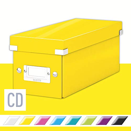 Leitz Caja para guardar CDs, Amarillo, Gama Click & Store, 60410016