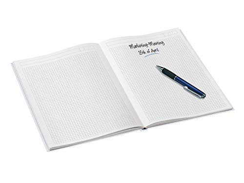 Leitz Cuaderno A4 con Tapas Rígidas, Blanco Perla, 80 hojas, Cuadriculado, 90 g/m², Papel de Marfil, Gama WOW