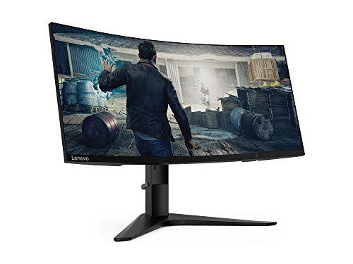 Lenovo G34w-10 - Monitor Gaming Curvo 34" 2K QHD (VA, 144Hz, 1ms, HDMI, DP, FreeSync Premium, Base Metálica) Ajuste de inclinación/altura - Negro