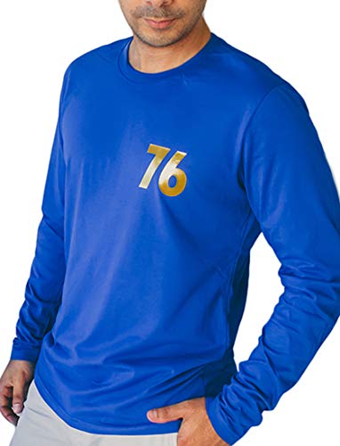 LeRage Gold Dweller 76 Shirt | Post Apocalyptic Nuclear Wasteland Video Game tee for Fall out Gamers Hombre Small