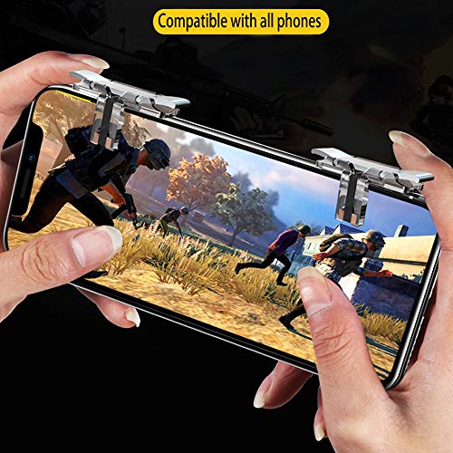 Leton Juegos Móviles Triggers Controladores Joysticks Gamepad, Botón L1R1 Trigger de Fuego para PUBG/Fortnite/Reglas de Survial, Palanca de Mando de Juego Auxiliar para Android iOS Smartphone (1 par)