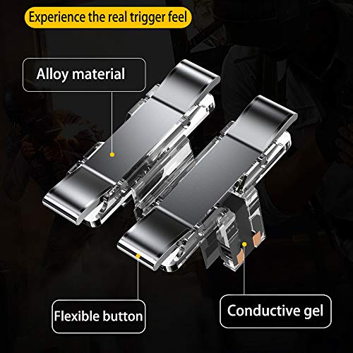 Leton Juegos Móviles Triggers Controladores Joysticks Gamepad, Botón L1R1 Trigger de Fuego para PUBG/Fortnite/Reglas de Survial, Palanca de Mando de Juego Auxiliar para Android iOS Smartphone (1 par)